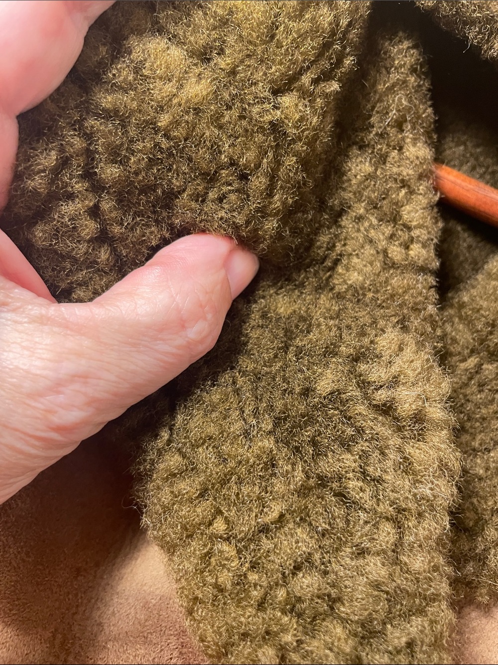 Shearling International Brown Natural Sheepskin Jacket with Plush Collar - Picture 9 of 12